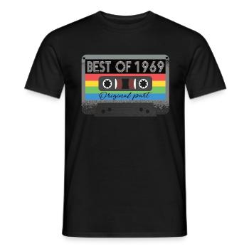 Best Of 1969 Vintage Kassette Retro Geburtstag - Männer T-Shirt - Schwarz - Vorne - AI Model Male 178 light (178cm)