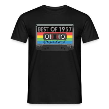 Best Of 1957 Vintage Kassette Retro Geburtstag - Männer T-Shirt - Schwarz - Vorne - AI Model Male 178 light (178cm)