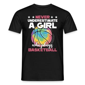 Basketball Girls Basketball Player - Men's T-Shirt - black - Front - AI Model Male 178 light (178cm)