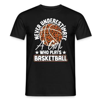Basketball Girls Basketball Player - Men's T-Shirt - black - Front - AI Model Male 178 light (178cm)