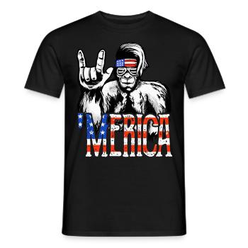 Bigfoot Independence Day Amérique États-Unis - T-shirt homme - noir - Devant - AI Model Male 178 light (178cm)