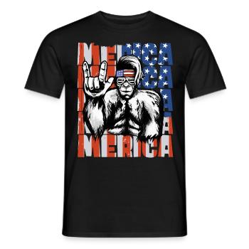 Bigfoot Independence Day Amérique États-Unis - T-shirt homme - noir - Devant - AI Model Male 178 light (178cm)