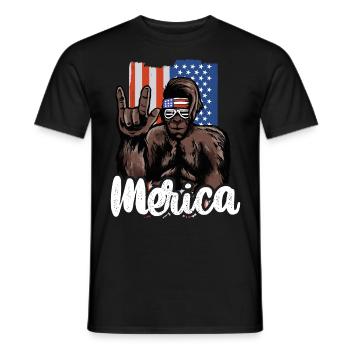 Bigfoot Independence Day Amérique États-Unis - T-shirt homme - noir - Devant - AI Model Male 178 light (178cm)