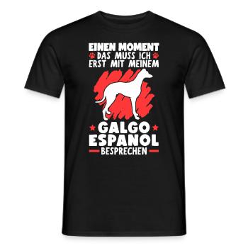 Mit meinem Galgo Espanol besprechen Windhund - Männer T-Shirt - Schwarz - Vorne - AI Model Male 178 light (178cm)