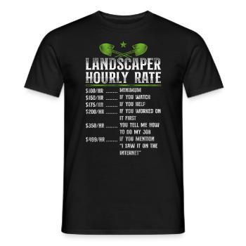 Landscaper Landscaping Landscape - Men's T-Shirt - black - Front - AI Model Male 178 light (178cm)