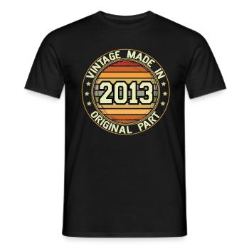 Vintage Made In 2013 Original Part Birthday 2013 - Men's T-Shirt - black - Front - AI Model Male 178 light (178cm)