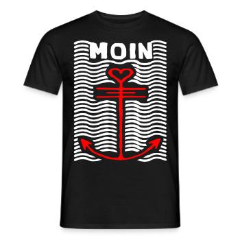 Moin Anker Logo Feature - Männer T-Shirt - Schwarz - Vorne - AI Model Male 178 light (178cm)