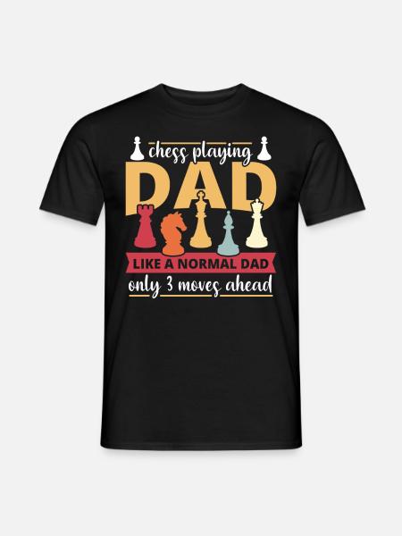 Scacchi Papà Papà Padre che gioca a scacchi - T-shirt uomo - nero
