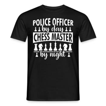 Chess player and policeman Playing chess - Men's T-Shirt - black - Front - AI Model Male 178 light (178cm)