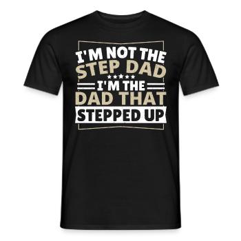 Stepfather Father Papa Dad Father's Day - Men's T-Shirt - black - Front - AI Model Male 178 light (178cm)