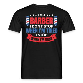 Barbier Coiffeur Salon Coiffeur - T-shirt homme - noir - Devant - AI Model Male 178 light (178cm)
