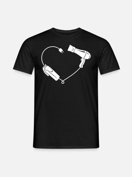 Coiffeur Ciseaux Sèche-cheveux - T-shirt homme - noir