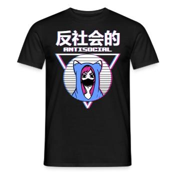 Anti Social Japanese Girl - Männer T-Shirt - Schwarz - Vorne - AI Model Male 178 light (178cm)