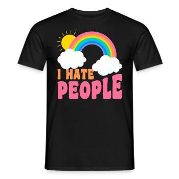 I Hate People Introvert People - Männer T-Shirt - Schwarz - Vorne - AI Model Male 178 light (178cm)