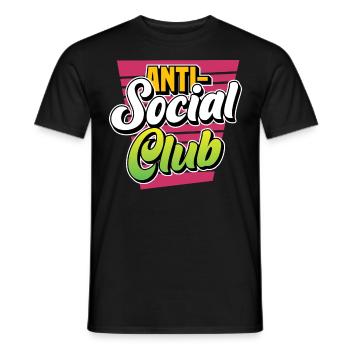 Antisocial Club Anti Social Introvert People - Männer T-Shirt - Schwarz - Vorne - AI Model Male 178 light (178cm)