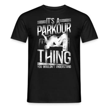 Parkour Free Running Traceur - Männer T-Shirt - Schwarz - Vorne - AI Model Male 178 light (178cm)