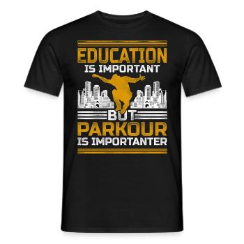 Parkour Free Running Traceur - Men's T-Shirt - black - Front - AI Model Male 178 light (178cm)