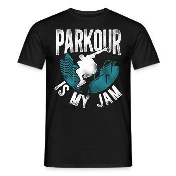 Parkour Free Running Traceur - T-shirt homme - noir - Devant - AI Model Male 178 light (178cm)