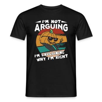 Halloween Pumpkin Head I'm Explaining Why I'm Righ - T-shirt homme - noir - Devant - AI Model Male 178 light (178cm)