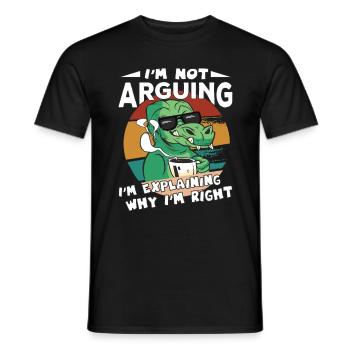 Dinosaurs Saying I'm Explaining Why I'm Right - Men's T-Shirt - black - Front - AI Model Male 178 light (178cm)