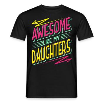 Parents Mère Père de filles Filles - T-shirt homme - noir - Devant - AI Model Male 178 light (178cm)