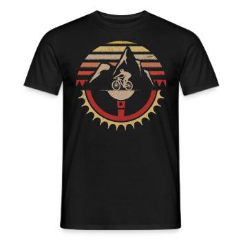 Mountainbike Radfahren Radfahrer Vintage - Männer T-Shirt - Schwarz - Vorne - AI Model Male 178 light (178cm)