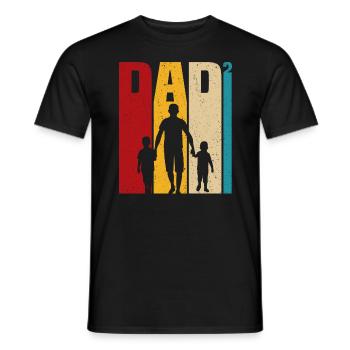 père avec deux fils papa et fils cadeau - T-shirt homme - noir - Devant - AI Model Male 178 light (178cm)