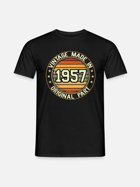 Vintage Made In 1957 Original Part Geburtstag 1957 - Mænd T-shirt - sort