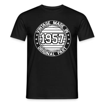 Vintage Made In 1957 Original Part Geburtstag 1957 - Männer T-Shirt - Schwarz - Vorne - AI Model Male 178 light (178cm)