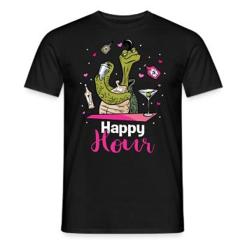 Bartender Turtle Happy Hour Party Holiday - Men's T-Shirt - black - Front - AI Model Male 178 light (178cm)