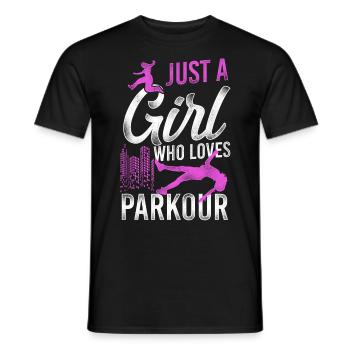 Parkour Free Running Traceur Girl - Men's T-Shirt - black - Front - AI Model Male 178 light (178cm)