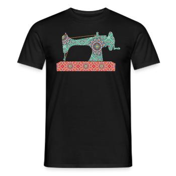 Sewing Machine Design For Quilting - Männer T-Shirt - Schwarz - Vorne - AI Model Male 178 light (178cm)