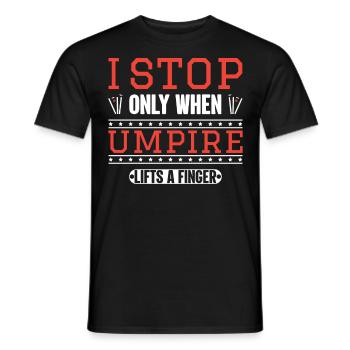 Sportsman Sports Game Baseball Pensioner Umpire Gesch - Men's T-Shirt - black - Front - AI Model Male 178 light (178cm)