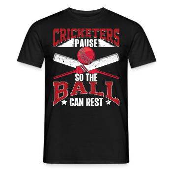 Cricketer Lifestyle Sport Cricketing Game Geschen - Men's T-Shirt - black - Front - AI Model Male 178 light (178cm)
