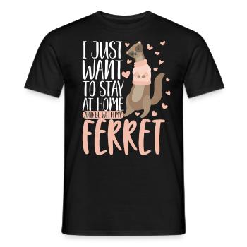Amoureux des animaux Furet Day Lifestyle Ge - T-shirt homme - noir - Devant - AI Model Male 178 light (178cm)
