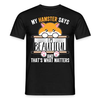J’adore mon animal de compagnie Mignon Hamster Amoureux des animaux Hamst - T-shirt homme - noir - Devant - AI Model Male 178 light (178cm)