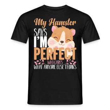 Cute Pet Owners Hamster Love My Hamster - Men's T-Shirt - black - Front - AI Model Male 178 light (178cm)