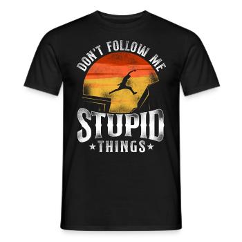 Parkour Free Running Traceur - T-shirt homme - noir - Devant - AI Model Male 178 light (178cm)