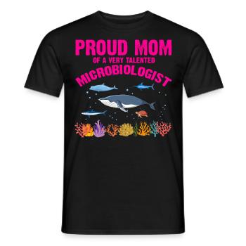 Fière Maman Microbiologie Biologie Biologiste Mer - T-shirt homme - noir - Devant - AI Model Male 178 light (178cm)