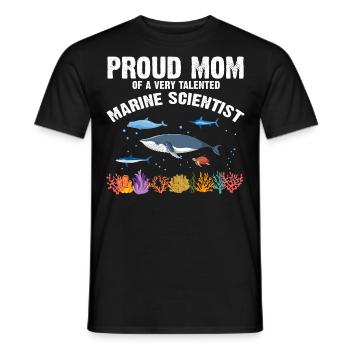Fière Maman Biologiste Marine Biologie Marine Mer - T-shirt homme - noir - Devant - AI Model Male 178 light (178cm)