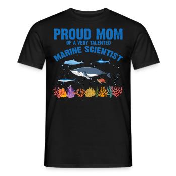 Proud Mom Marine Biologist Marine Biology Sea - Men's T-Shirt - black - Front - AI Model Male 178 light (178cm)