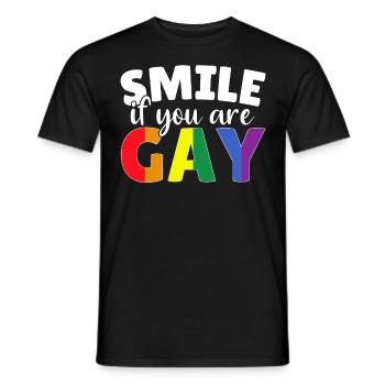 Lache wenn du schwul bist LGBT Homosexuell - Männer T-Shirt - Schwarz - Vorne - AI Model Male 178 light (178cm)