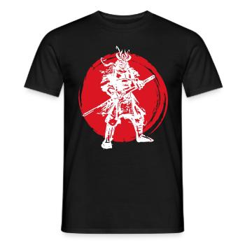 Samurai Japanischer Krieger Blutmond Design - Männer T-Shirt - Schwarz - Vorne - AI Model Male 178 light (178cm)