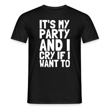 C’est ma fête et je pleure si je veux - Bébé disant - T-shirt homme - noir - Devant - AI Model Male 178 light (178cm)