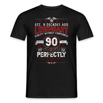 Vintage Legendary - Aged perfectly 90th birthday - Men's T-Shirt - black - Front - AI Model Male 178 light (178cm)