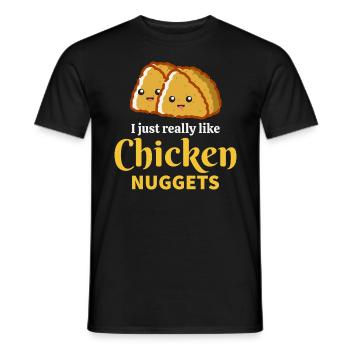 Chicken Nugget Fast Food Dicton drôle - T-shirt homme - noir - Devant - AI Model Male 178 light (178cm)