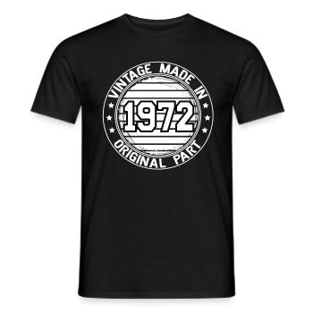 Vintage Made In 1972 Original Part Geburtstag 1972 - Männer T-Shirt - Schwarz - Vorne - AI Model Male 178 light (178cm)