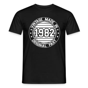 Vintage Made In 1982 Pièce originale Anniversaire 1982 - T-shirt homme - noir - Devant - AI Model Male 178 light (178cm)