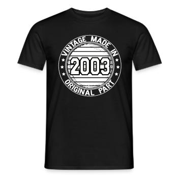 Vintage Made In 2003 Original Part Birthday 2003 - Men's T-Shirt - black - Front - AI Model Male 178 light (178cm)