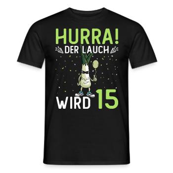 Hurra der Lauch wird 17 - Männer T-Shirt - Schwarz - Vorne - AI Model Male 178 light (178cm)